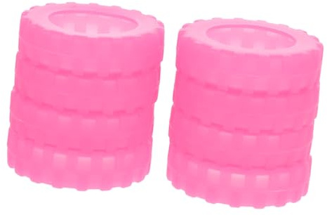 YARNOW Copriruote per Bagagli in Silicone Rosa 8 Pezzi 55-68 Mm | Ammortizzazione Urti e Mobilità Fluida, per Diametro Ruota 55-68mm, Uso in Viaggio su Superfici Irregolari