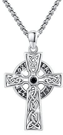 REDSUN Wikinger Pfeil Thors Hammer Kette 925 Sterling Silber ViKing Kreuz Hammer Kreuz Anhänger Keltisches Anhänger Amulett Schmuck für Herren Sohn Jungen Damen Männer Unisex