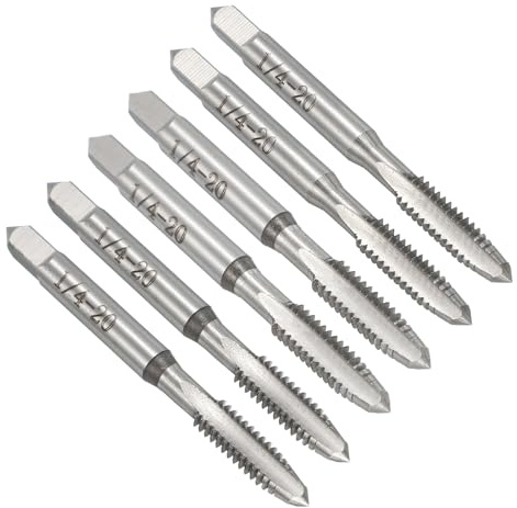 QUARKZMAN 2 Jeux De Tarauds À Main, Tarauds 1/4-20 UNC 2B Ébaucheuse + Intermédiaire + Finisseuse, Kit D'outils De Taraudage En Acier Rapide (HSS)