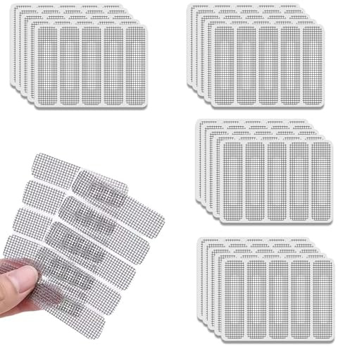 Nastro Ripara Zanzariere 100 Pcs Ripara Zanzariera in Fibra di Vetro, Nastro Adesivo Ripara Zanzariere, Riparazione Zanzariere, Ripara Rapidamente Strappi per Finestre e Porte