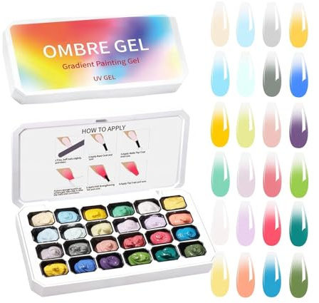 Gel-Lack für Nagelkunst 24 Felder Langanhaltendes Künstlerisches Zeichnen | Pat Mal-Gel Besonders für Zuhause, Salon, Beauty, Maniküre, persönliche Anwendung, Karneval, Alltag und Hochzeit