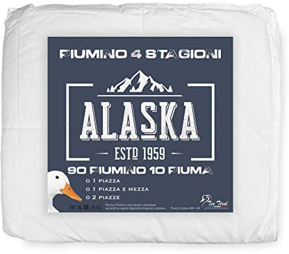 Tex family Piumino D'Oca Alaska 4 Stagioni 90% Piumino Oca / 10% Piuma Oca Tutte Le Misure - 2 PIAZZE