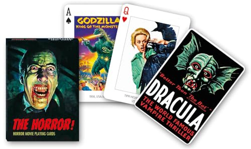 Piatnik 1691 Spielkarten Horror Filme, Rot, Schwarz, Weiß, Grün, Blau, Violett