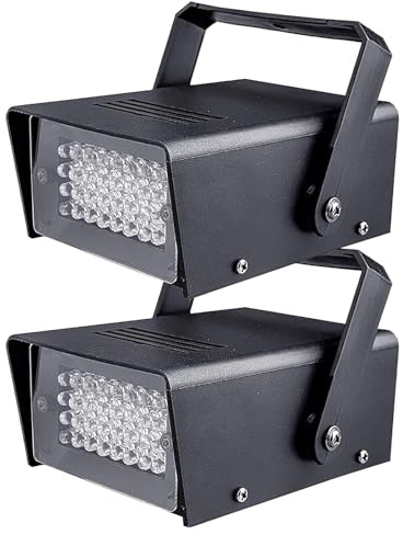2Pack Disco Strobe Light for Party 32 Led Mini Strobes Lights for Parties, Plug in Strobe Lights Halloween Haunted House for Room, Evictor Strobe Light for Outside Attic Rodent Squirrels Rat