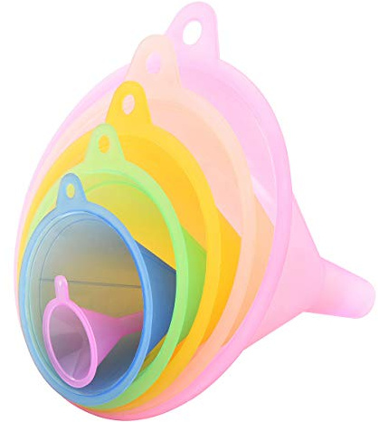 Delove All Purpose Plastic Funnel Set of 6 - Funnels for Kitchen Use Filling Bottles - Small Funnel Set- Mini/Small//Large - Food Grade and BPA Free