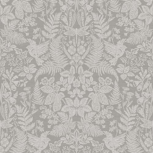 Holden Decor Woodland Stitch Grey Wallpaper 65789 - Linen Effect Wild Nature