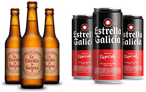 La Estrella de Galicia Cerveza - Pack de 24 botellas x 330 ml - Total: 7.92L + Cerveza, 24 x 330ml