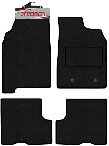 Precision Car Mats For Dacia Duster (2018-2022) | Black Carpet, Grey Binding, 4 Piece Set, Fittings Clips, Tailored Floor Mats, Non Slip
