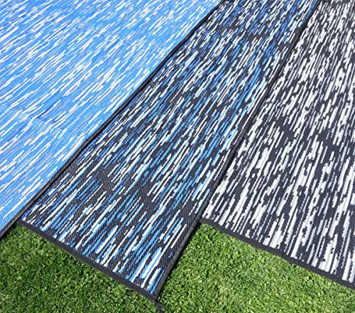 Outdoor Teppich ´´´odooro WAVETEX Platin 2,7m x 3m schwarz-blau *** VIELE GRÖSSEN + Farben ** 450 g/m² Camping Zeltteppich Vorzelt Garten Spieldecke Wohnwagen Camper