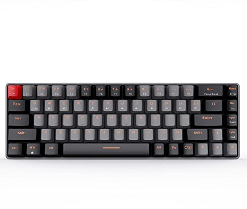 Qisan Mechanical Wireless Keyboard Gaming Keyboard Blue Switch Mini Design (60%) 68 tasti layout US nero e grigio