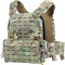 OneTigris FLPC Plattenträger, Taktische Plate Carrier Schnellverschluss-System Airsoft Weste, Verstellbarer MOLLE Platten Träger Brustschützer für Paintball Polizei Softair (Camo)