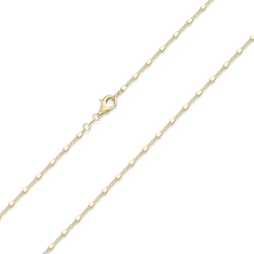 Würfel Kette Silber 925 für Damen vergoldet in 40-70cm Länge K72 | Feine Goldkette aus Sterlingsilber von MATERIA by Matthias Wagner