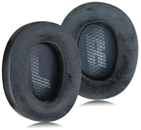 SINOWO Ersatz-Ohrpolster für JBL E65 E65BTNC / Duet NC/Live 650BTNC Live 660 BTNC Kopfhörer, Ohrpolster mit Geräuschisolierung, Memory-Schaum (Velours-Ohrpolster, schwarz)