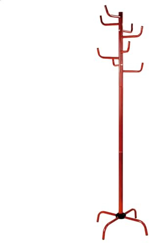 WELL HOME MOBILIARIO & DECORACIÓN Perchero Tree metalico Rojo con 8 Perchas, 50x50x183 cm