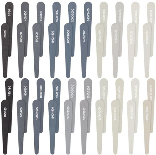 Honoson 40 Pcs Polishing Sticks Sanding Sticks for Plastic Models Metal Accessories Wood Buffing Tools Sandpaper Sanding Polishing Beginner Mini Finger Sander(Drop Style)