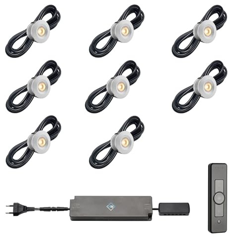 Hamulight LED Einbaustrahler Terrassenüberdachung Sevilla ab | Beleuchtung/Einbauleuchten | Wintergarten/Terrassendach/Carport/Überdachung | 3W / Dimmbar/Warmweiß | Set mit 8 Stück8