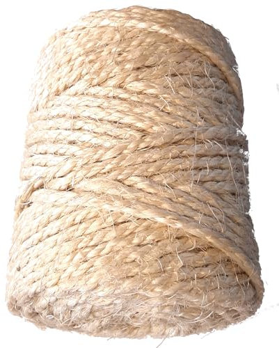 cyclingcolors Corda Tiragraffi per Gatti 6mm x 50m Juta Naturale Sisal per Tiragraffi Gatti di Canapa Decoración Hogar Jardín