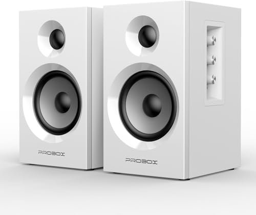 Probox BT16 - Altoparlanti attivi da scaffale da 3,5 con tweeter da 1, 60 W RMS-Bluetooth 5.3, DAC dinamico 3D 2.0 Surround Sound a 24 bit integrato, altoparlanti per PC da gioco per computer