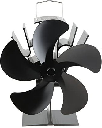 HPTHLY 5-Blades Heat Powered Fireplace Stove Fan Circulates Warm Heated Air Eco Stove Fan Thermometer For Wood Log Stoves
