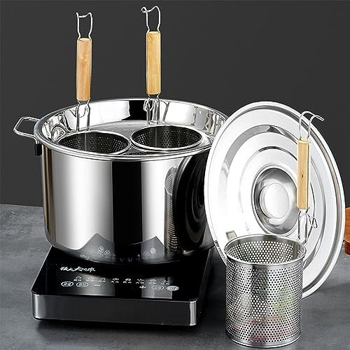 Pasta-Topf-Einsatz-Set Edelstahl Gewerblicher Nudelkocher Mit Körben Für Pasta Knödel Und Suppe 3 4 5 Loch-Pasta Topf Einsatz Set