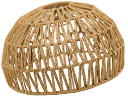 Runder Lampenschirm aus Rattan, handgeflochten, natürliche Farbe, 30 cm Durchmesser