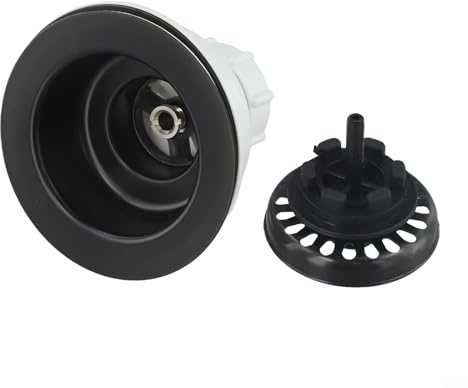 Kunststoff-Abflusssieb, 114 mm, Küchenabfluss-Set, Korb zum Öffnen der Spüle, mit Stahlschrauben, Schwarz