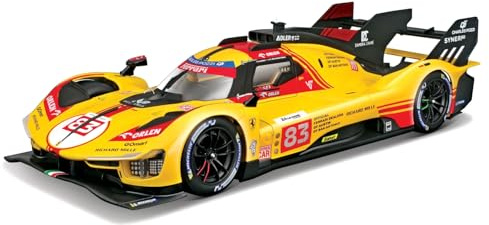 Bburago Ferrari Racing 499P LE Mans HYPERCAR (2024) AF Corse #83-1:18 - Unglaublich detaillierte Druckguss-Nachbildung Rennwagen-Modell, mehrere Farben