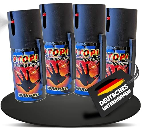 4 x Wilhelm Pfefferspray Tierabwehr Selbstverteidigung CS KO Spray hochdosiert (ca. 2 Mio. Scoville) effektives Verteidigungsspray
