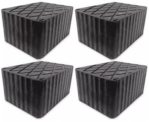 Lot de 4 tampons en caoutchouc pour pont élévateur, 160 x 120 x 120 mm, blocs caoutchouc haut débit 160 x 120 x 120 mm