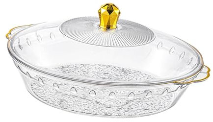 Gcljlmy Frutero con tapa, cesta de frutas, multifuncional, decoración de mesa, plato decorativo para bebidas de café de cocina para el hogar (transparente 392 x 35 x 163 cm)