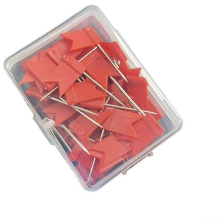 Markierungsfähnchen Pinnwand Flagge, 50 Stück Stecknadel Fähnchen Fahnennadeln Bunt Markierfähnchen Pinnnadeln für Weltkarte Pinnwand - Markierungsfahnen praktischer Aufbewahrungsbox