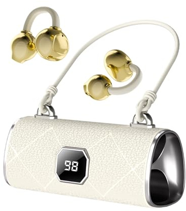 Casque à clip osseux sans fil pour le jogging - Casque de sport avec arceau d'oreille - Clip d'oreille - Clip d'oreille - Bluetooth - Sans fil - Conduction des os - Écouteurs OWS