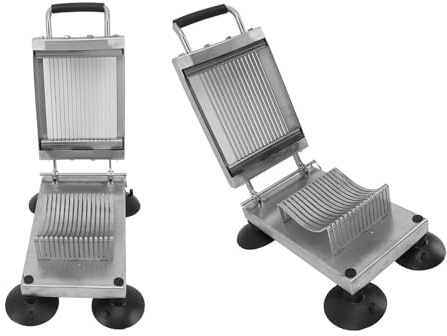 KIMISS Cortador de Verduras y Rebanador de Alimentos comercial: Picador Manual de Acero Inoxidable con 4 Ventosas para Lechuga, Cebollas, Patatas y Más (6.5MM)