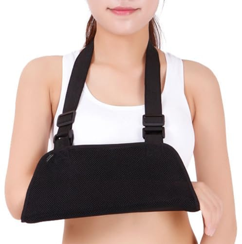 YOFDAL 1 Pièce Écharpe de Bras Réglable Confortable Immobilisateur D'épaule Unisexe, Les Mains Droite et Gauche, Les Blessures au Coude et Au Bras (Noir)
