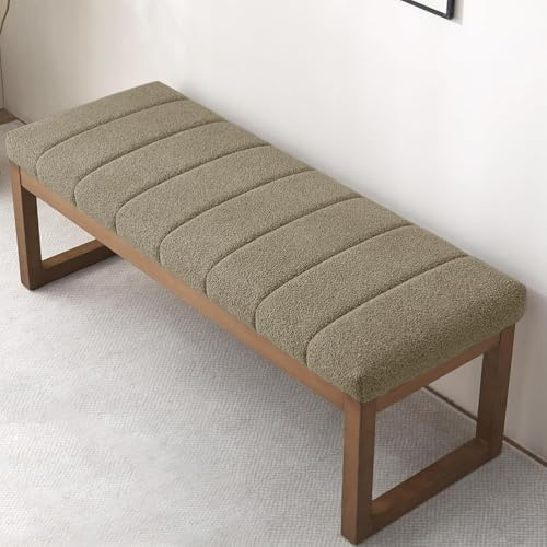 WLXFF Cojines De Banco Personalizados, Forro Polar de Terciopelo Suave y Grueso, Cojines de Asiento para Ventana, Cojines de Banco para Muebles de Interior: hogar y Cocina,Beige,120x40cm