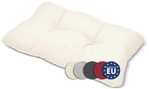 Beautissu Lounge Kissen Outdoor 50x40 cm Natur – Bequemes Rückenkissen Gartenstuhl 12 cm dick Sitzpolster Auflagen für Rattanmöbel Gartenmöbel Polster für Stühle Sessel Stuhlauflage Indoor – xLuna