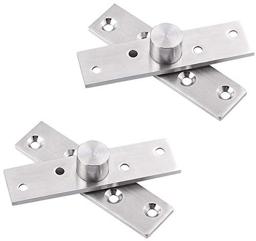 Tiberham - Cerniera Girevole a 360 Gradi, in Acciaio Inossidabile, con Rotazione Aascosta, per Porta Centrale, Resistente, con Viti di Fissaggio (75 x 17 mm)