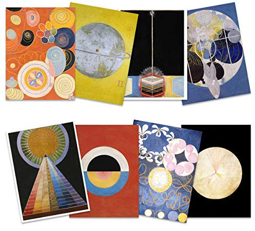 Wee Blue Coo Hilma Af Klint Modern Abstract Painting Symbols Wall Art Print Poster Home Decor Premium Pack of 8 Astratto Pittura Parete Manifesto Casa