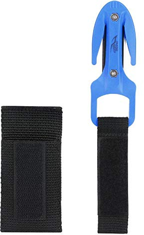 Säkerhet och räddning Scuba Diver Twin Line Cutter med hårdplastslida ABS Dykning Skärkniv Dykning Hand Line Cutter Dykning Secant Skärkniv under vattnet (blå)