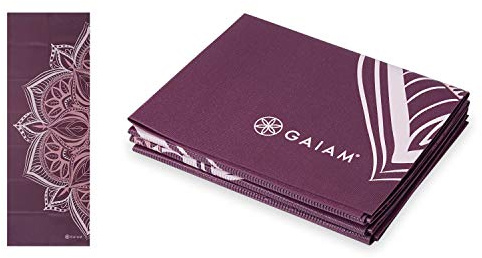Gaiam Yogamatte – faltbare Reise-Fitness- und Übungsmatte – faltbare Yogamatte für alle Arten von Yoga, Pilates und Boden-Workouts (172 cm L x 61 cm B x 2 mm Dicke)
