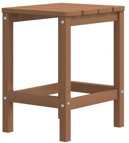vidaXL Mesa de Jardín Comedor Cocina Patio Terraza Balcón Muebles Mobiliario Soporte Exterior Estable Adirondack HDPE Marrón 38x38x46 cm