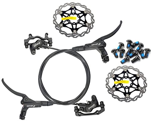 JKY Zoom HB-876 4 kolv mountainbike hydraulisk skivbroms fram 800 mm och bak 1 400 mm med 160 mm rotorer (svart)