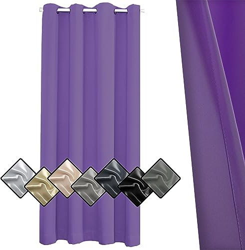 Sichtschutz Gardinen Schal 280x180cm, Kindervorhänge, leichte & weiche für Schlafzimmer Gesund Wohnen,Lila 1 Stück (HöhexBreite)