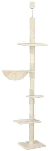 SPRINGOS Kratzbaum Katzenkratzer Liegemulde deckenhoch höhenverstellbar 245-260 cm
