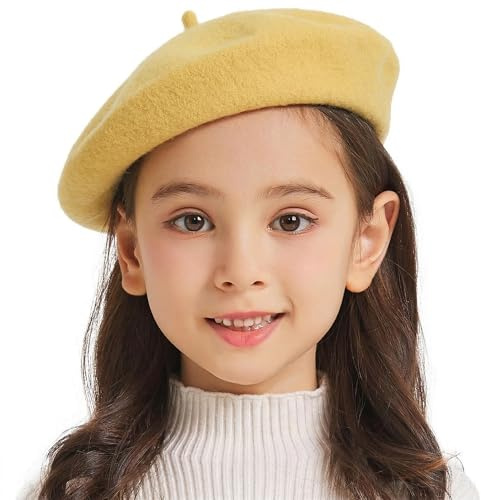 ZLYC Mädchen Klassische Wolle Französische Künstler Baskenmütze Barett | Winter Kinder Barrett