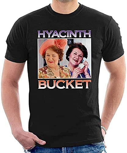 Hyacinth Bucket Keeping up Appearances Montage T-Shirt Black Mens Tees XL