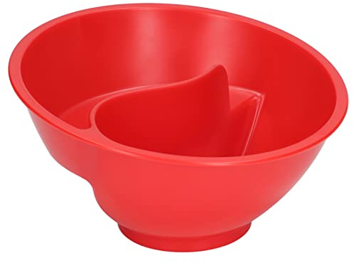 Kcabrtet Anti-Soggy Cereal Bowls, Plastic Divided Bowl for Chip and Dip, Separated Snack Bowl Sauce Dipping Dish for Ice Cream, Yogurt and Berries, Never Soggy and Keep Crunchy, 4 Colors(Red)