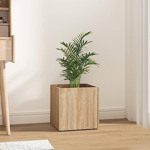 Youuihom Vasi per Piante da Esterno Cassette per la Coltivazione di Fiori Fioriera Rovere Sonoma 40x40x40 cm in Legno Multistrato Adatto a Giardini, Balconi, Cortili e Parchi