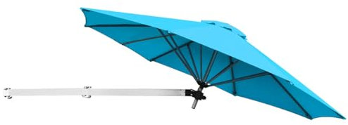 Costway Parasol Mural en Aluminium Ø250 cm, Mât Réglable et Inclinable, Tissu Anti-UV et Évent, pour Terrasse, Jardin, Café