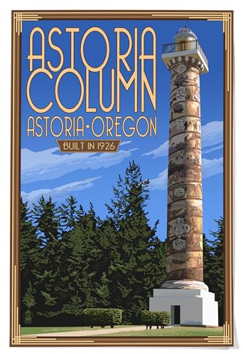 Lantern Press 36x54 Inch Giclee Print, Astoria Column, Oregon